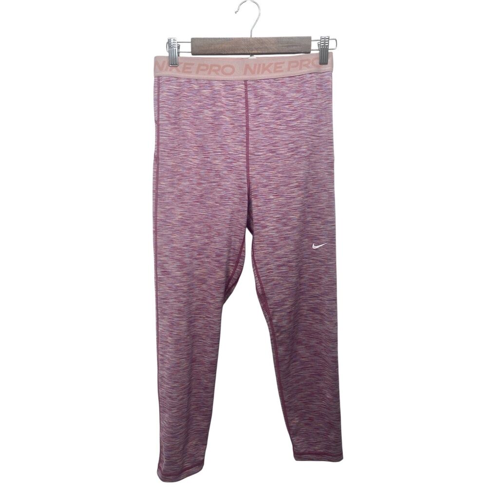 Nike Pro Training Space Dye Cropped Leggings Size L Pink DA1012-633 Athleisure